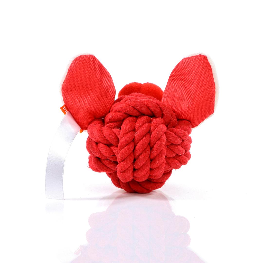 M170023 Red - Dog toy knotted animal boar - mbw