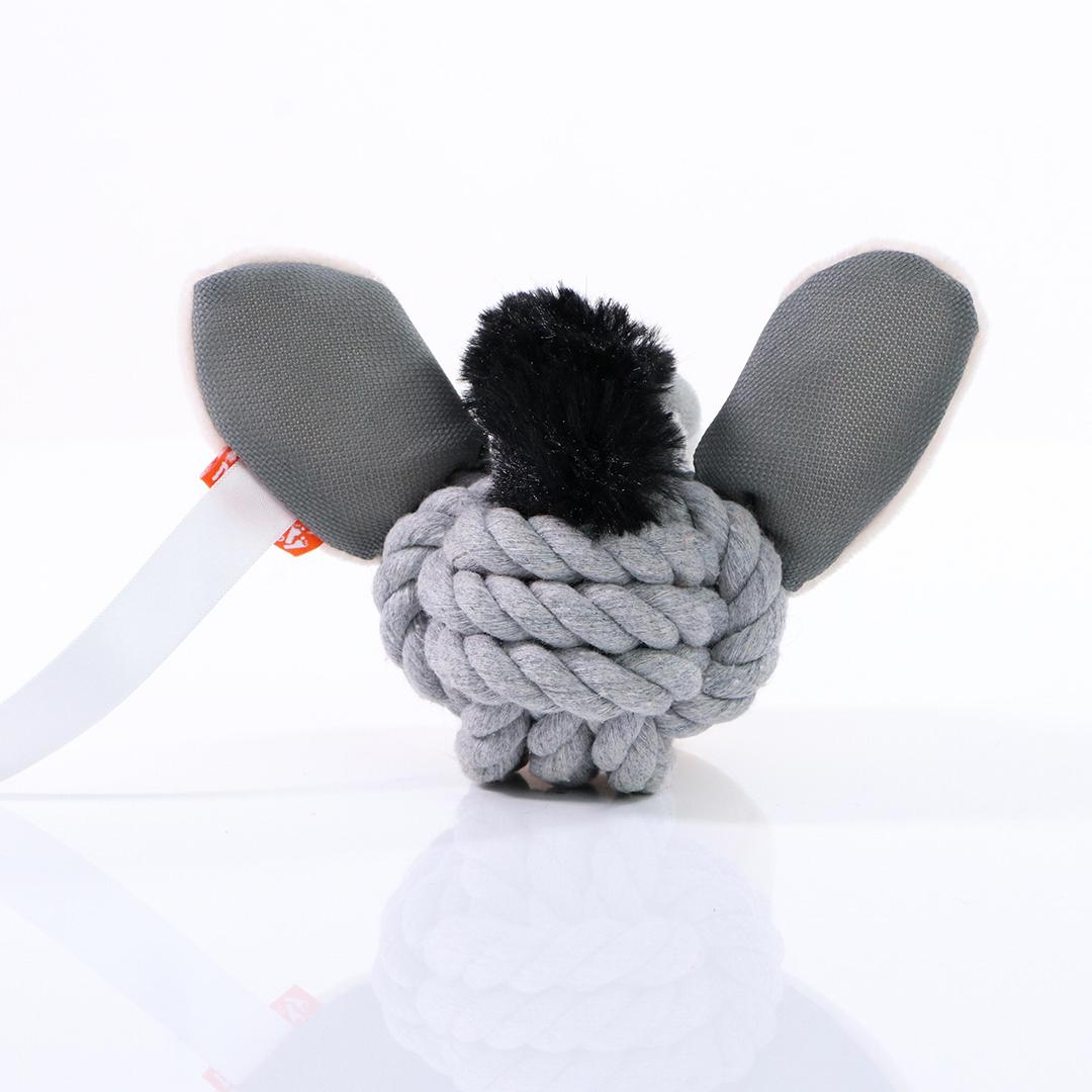 M170020 Gray - Dog toy knotted animal donkey - mbw