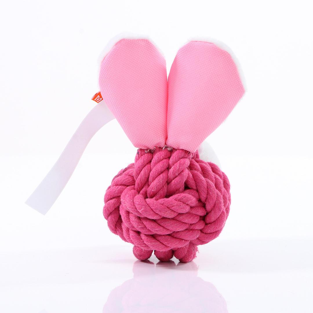 M170021 Pink - Dog toy knotted animal rabbit - mbw