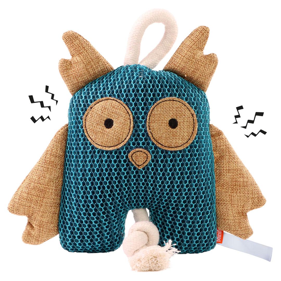 M170030 Blue - Dog toy owl - mbw