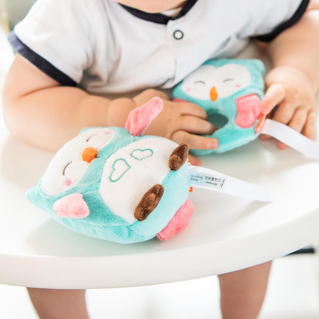 M160828 Turquoise - Owl with a rustle effect - mbw