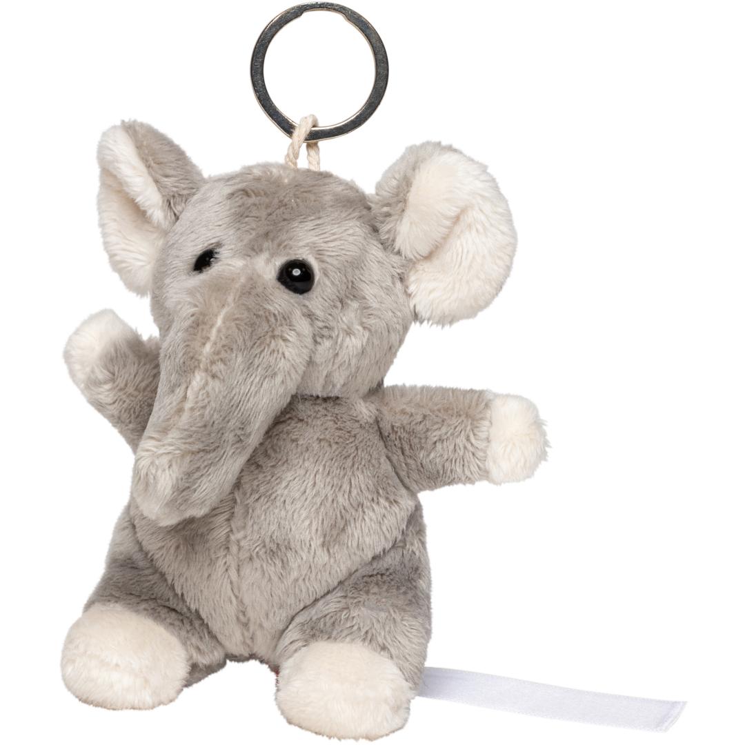 M160382 Gray - Plush elephant with keychain - mbw
