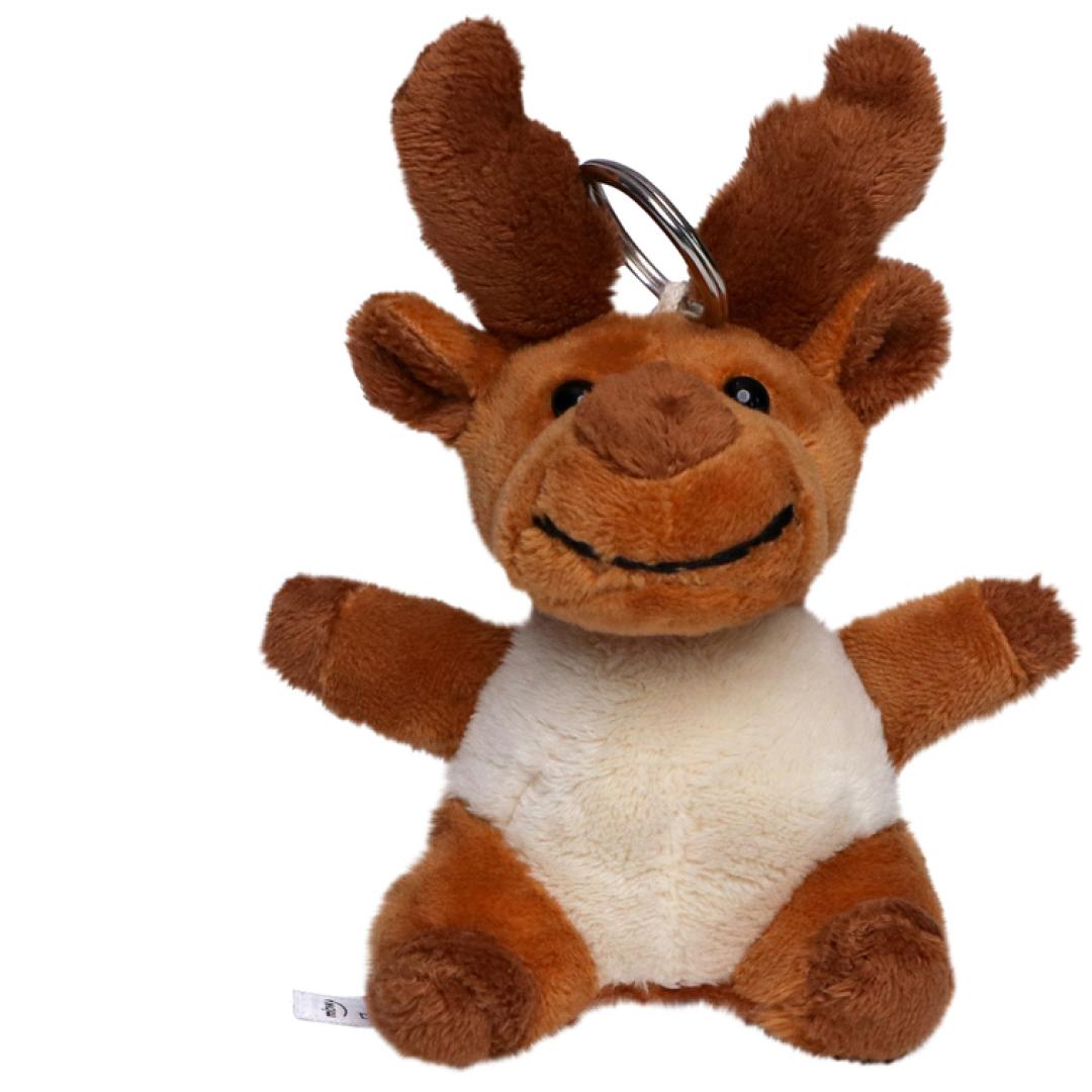 M160387 Brown - plush moose with keychain - mbw