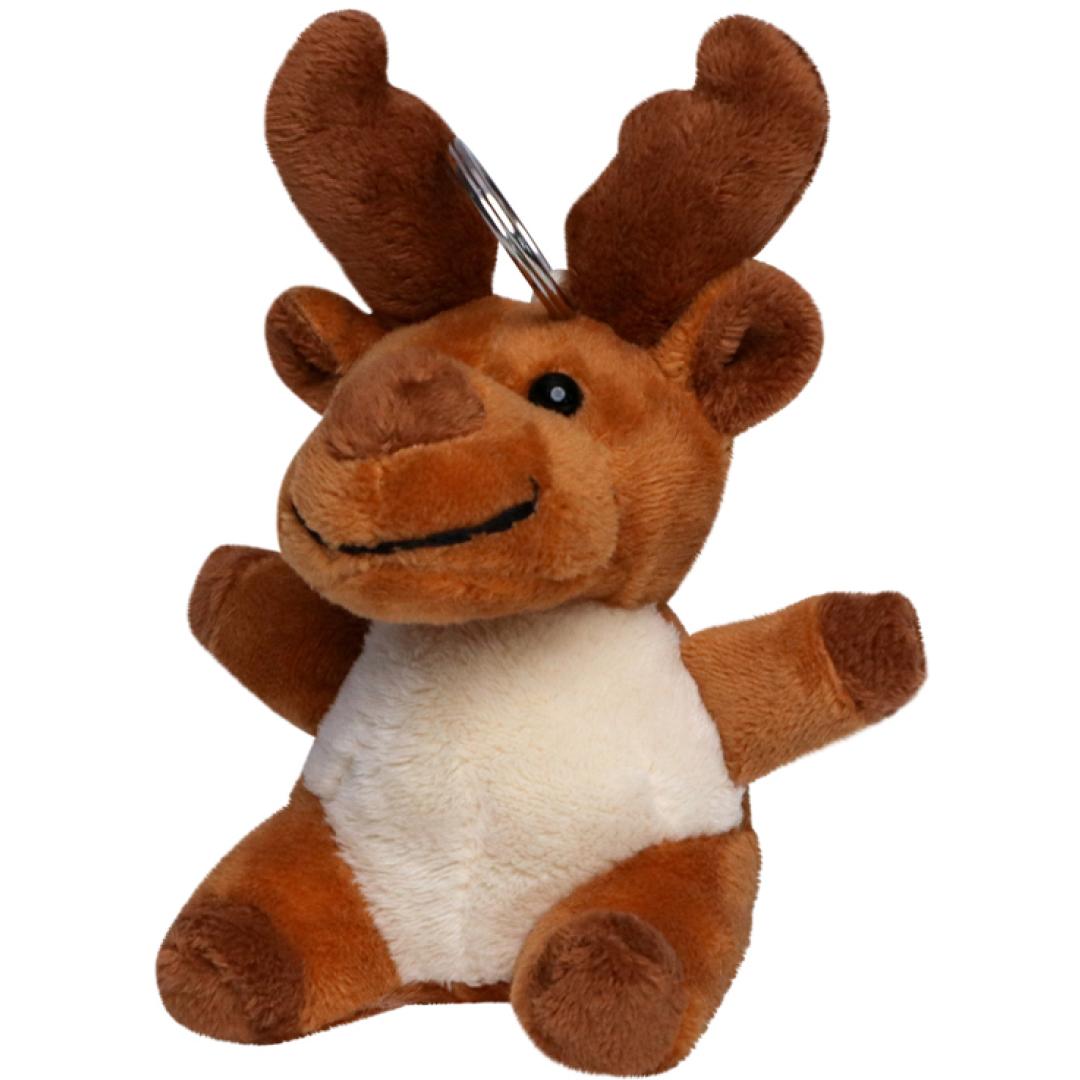 M160387 Brown - plush moose with keychain - mbw
