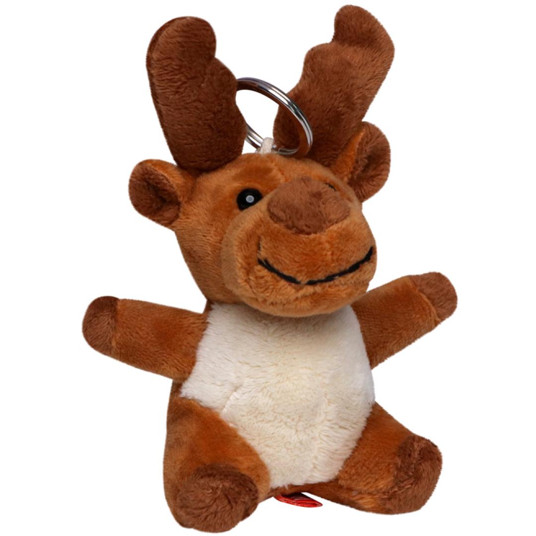 M160387 Brown - plush moose with keychain - mbw