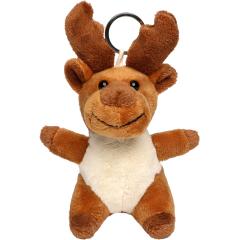 M160387 Brown - Plush moose with keychain - mbw