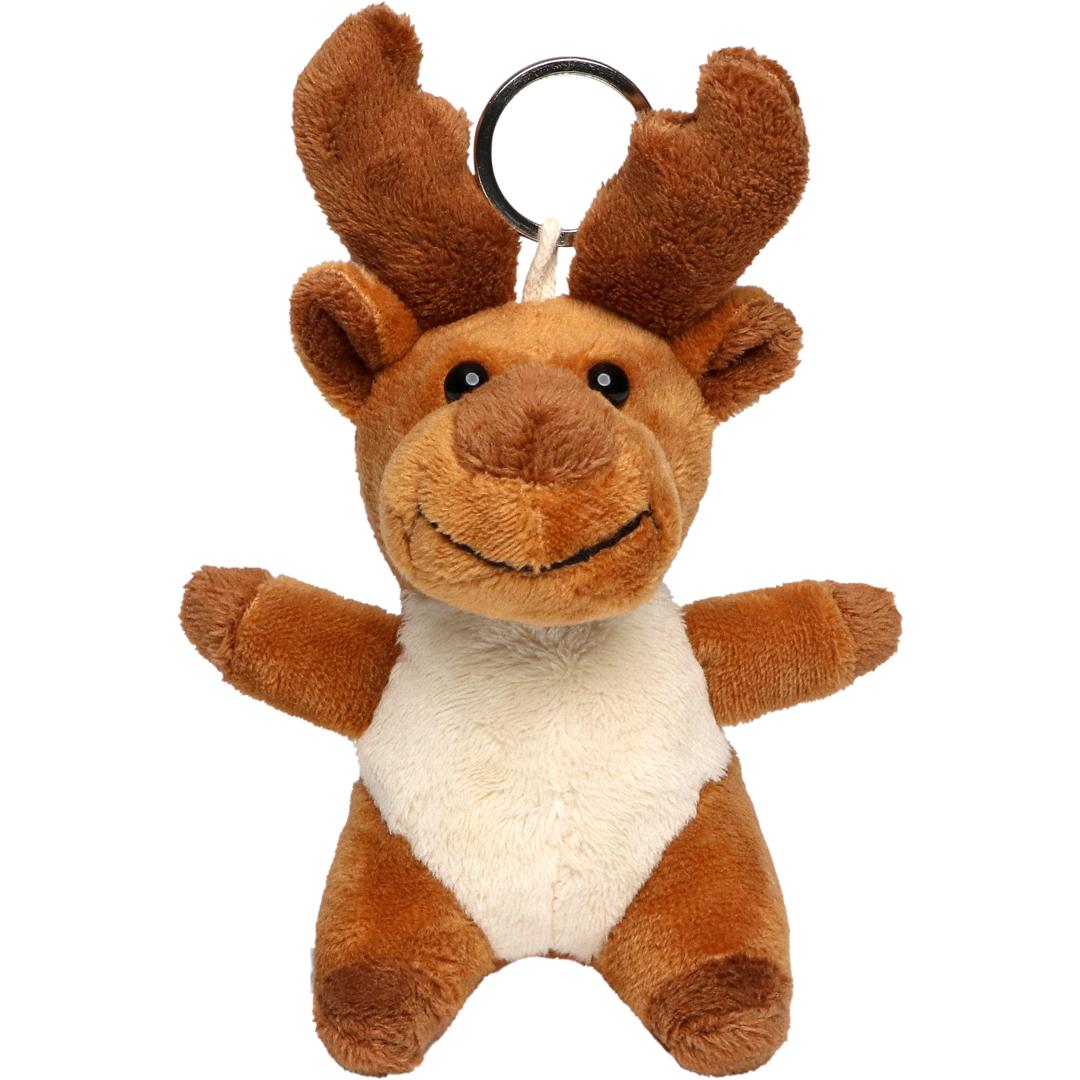 M160387 Brown - Plush moose with keychain - mbw