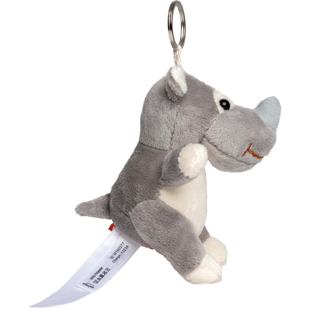 M160377 Gray - Plush rhino with keychain - mbw