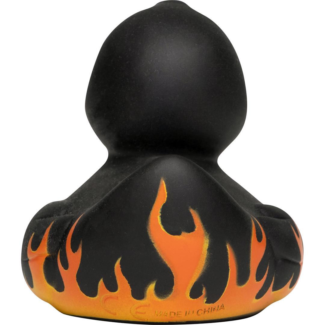 M181002 Schwarz - Quietsche-Ente Flammen mit Slogan Auftragsgriller - mbw