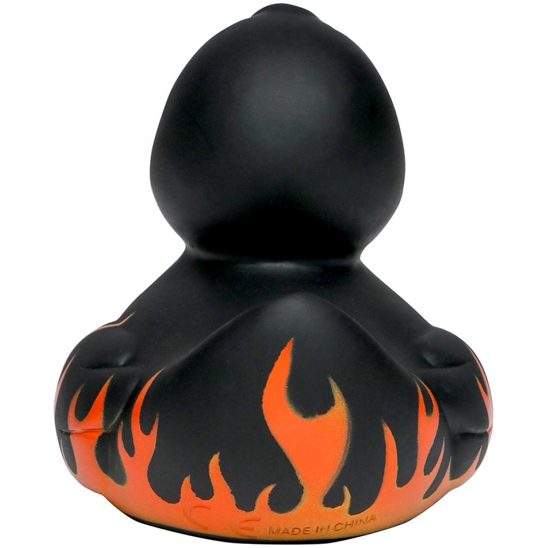 M181003 Schwarz - Quietsche-Ente Flammen mit Slogan BBQ-Queen - mbw
