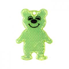 M117962 Lime yellow - Reflector, bear with face - mbw