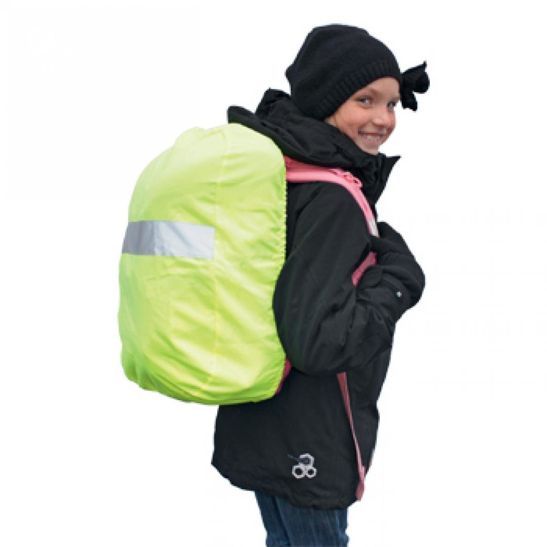M110427 Neongelb - Reflektierender Regenschutz für Rucksäcke und Schultaschen - mbw