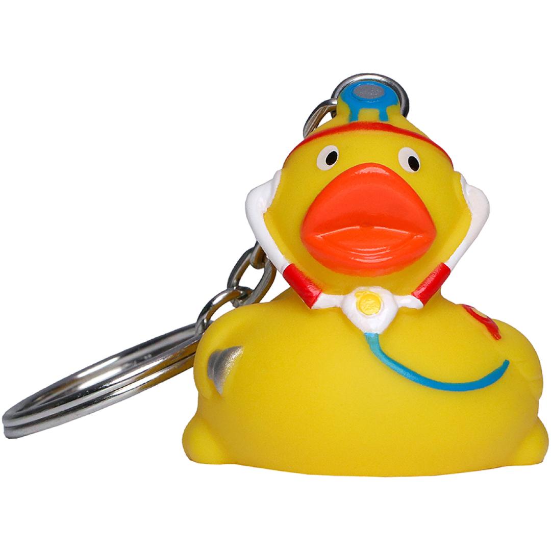 M131027 Gelb - Schlüsselanhänger Ente Doktor - mbw