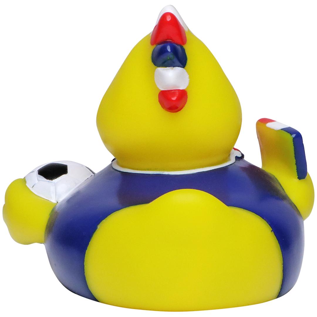 M131127 Blue - Squeaky duck soccer fan - mbw