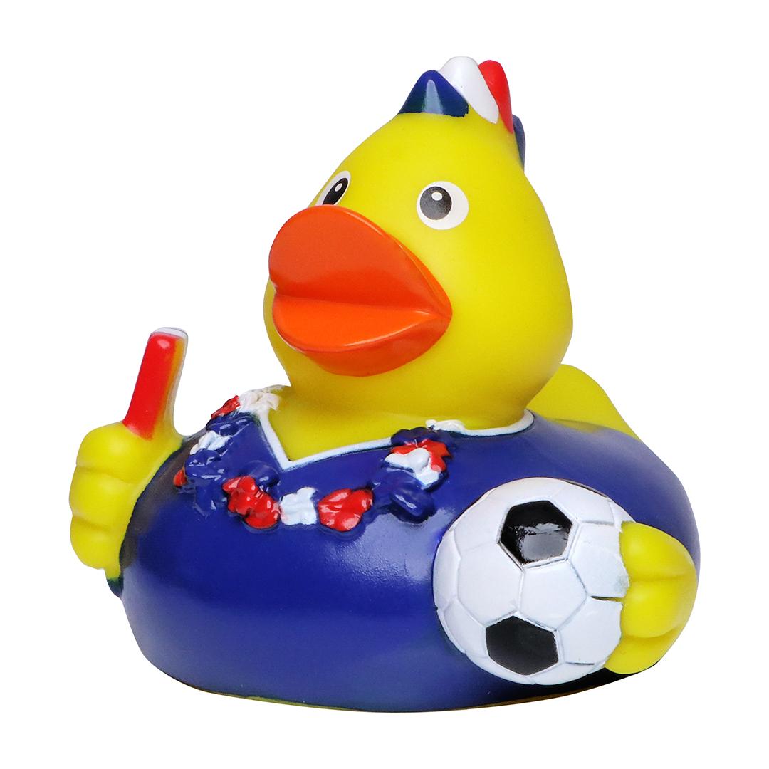 M131127 Blue - Squeaky duck soccer fan - mbw