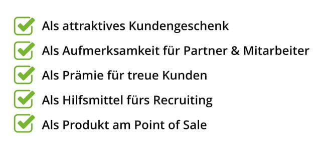Anwendungsbeispiele als Liste