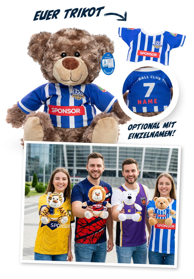 Trikots für Teddybären im Wunschdesign