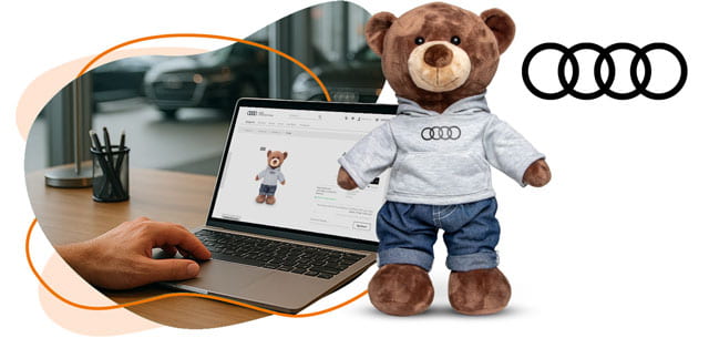 Audi Teddybär mit Hoodie