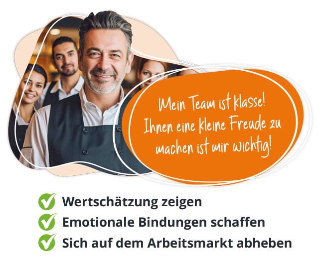 Teamchef mit Team