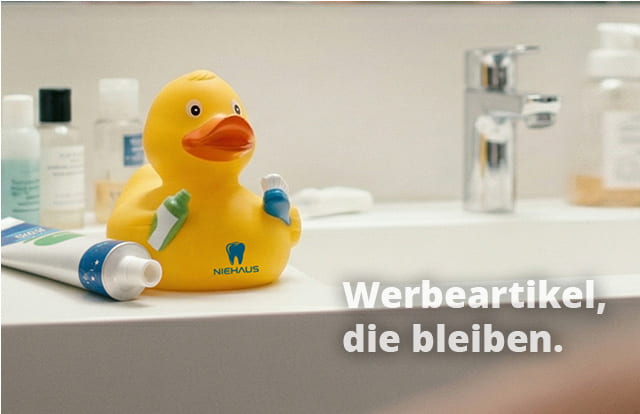Quietscheente als Werbartikel mit Logo