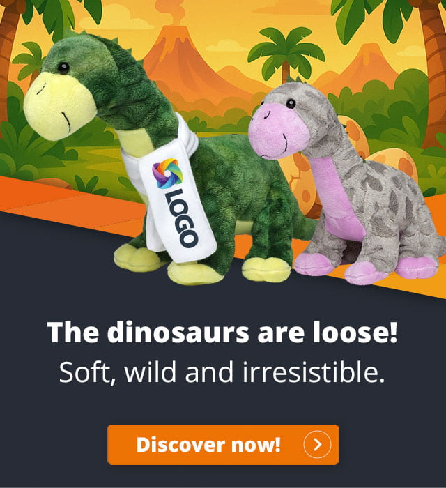 Plush-dinosaurs with logo