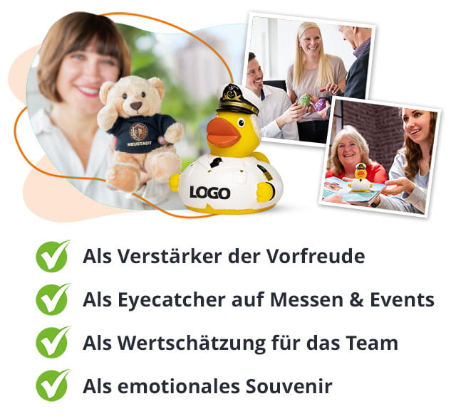 Übergabe von Werbeartikeln