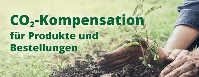 Optionale CO₂-Kompensation für Produkte und Bestellungen