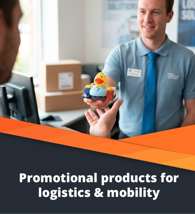Logistics worker hands over a duck to a customer