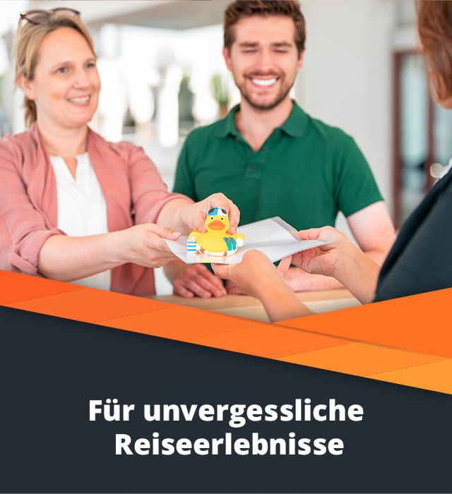 Paar erhält im Reisebüro eine Ente geschenkt