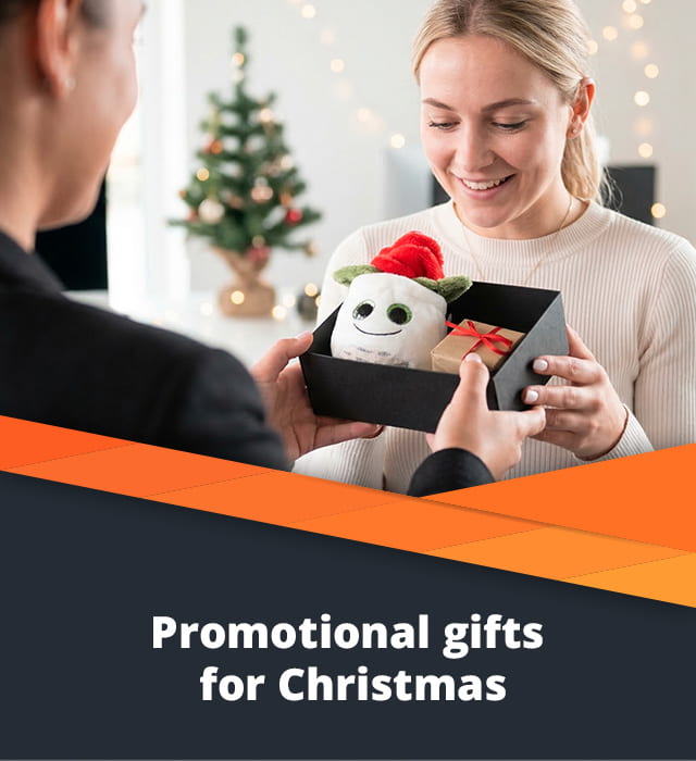 An employee receives a Christmas present