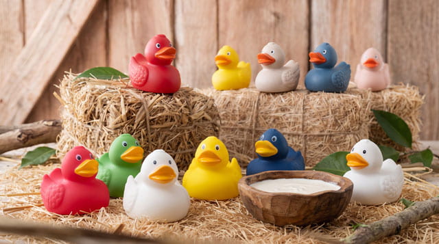 Ducks made from natural rubber