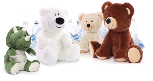 Soft toys made from recycled PET bottles