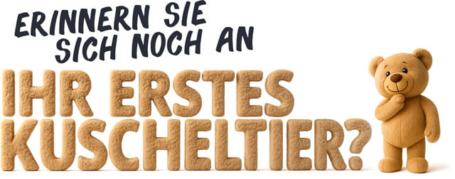 Kuscheltier Schriftzug